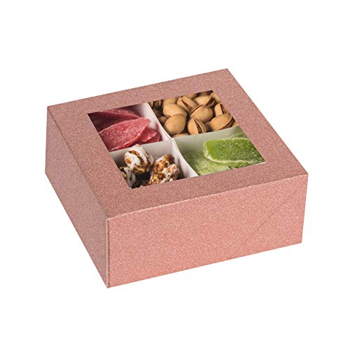 Window Box 6"X6"X2.5" Rose Gold With Four Sections from Hammont