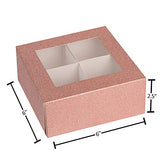 Window Box 6"X6"X2.5" Rose Gold With Four Sections from Hammont