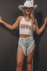Howdy Fitted Cropped Rodeo Tank Top from Amazing Lace