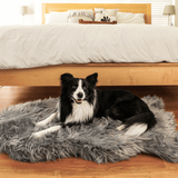 PupRug by Paw.com™ Faux Fur Orthopedic Dog Bed - Curve Charcoal Grey from Paw.com
