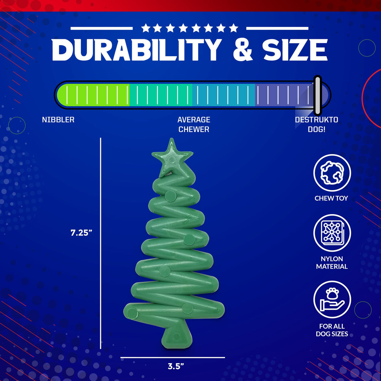 Christmas Tree Ultra Durable Nylon Dog Chew Toy From SodaPup