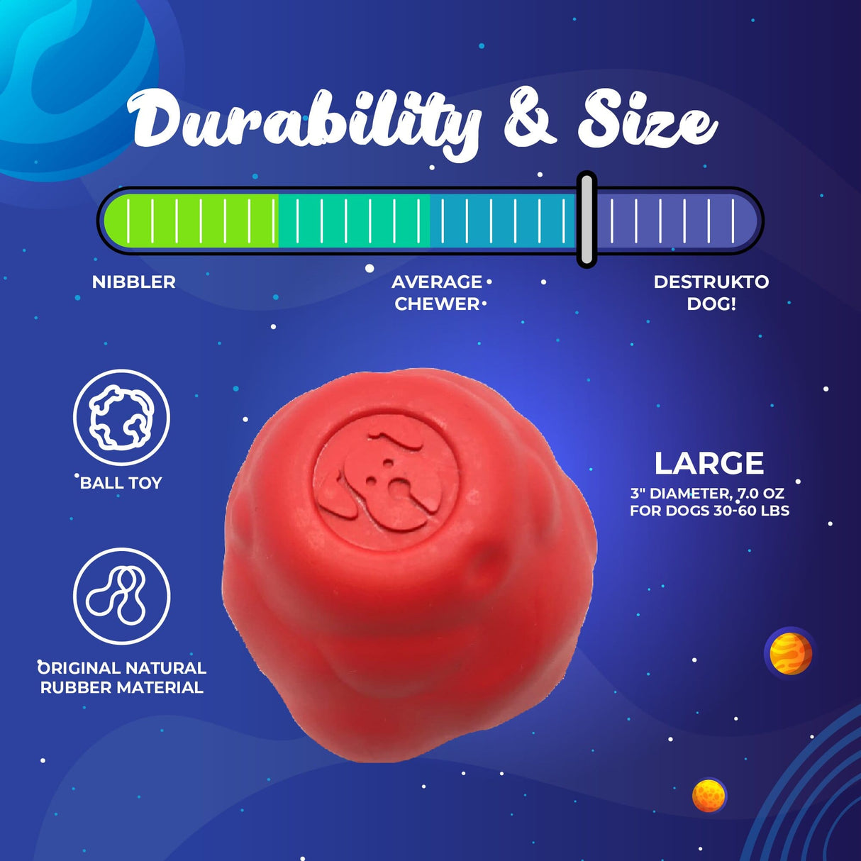 Asteroid Ultra Durable Rubber Chew Toy From SodaPup