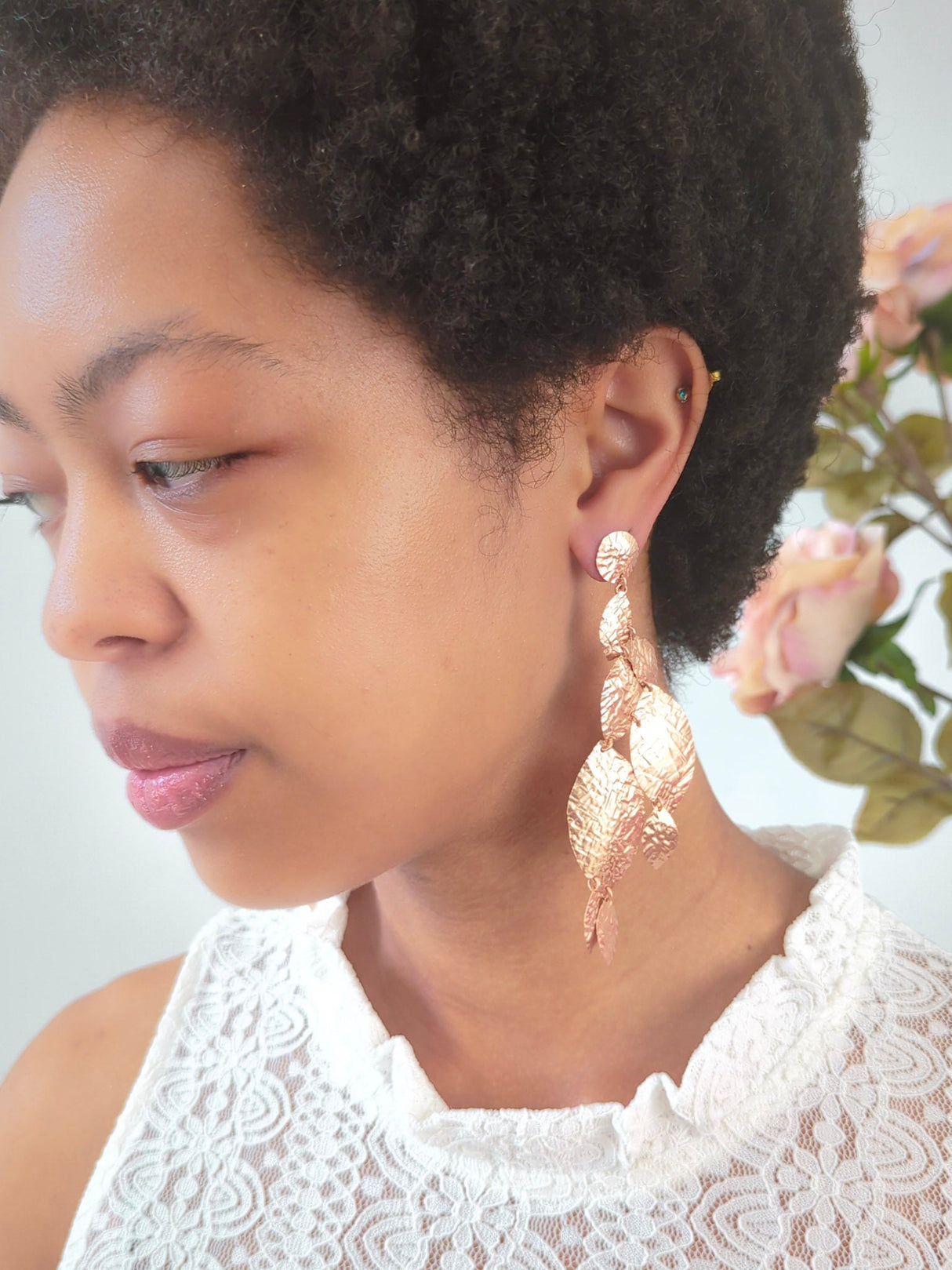 Cascading Leaf Statement Earrings from Ash & Rose