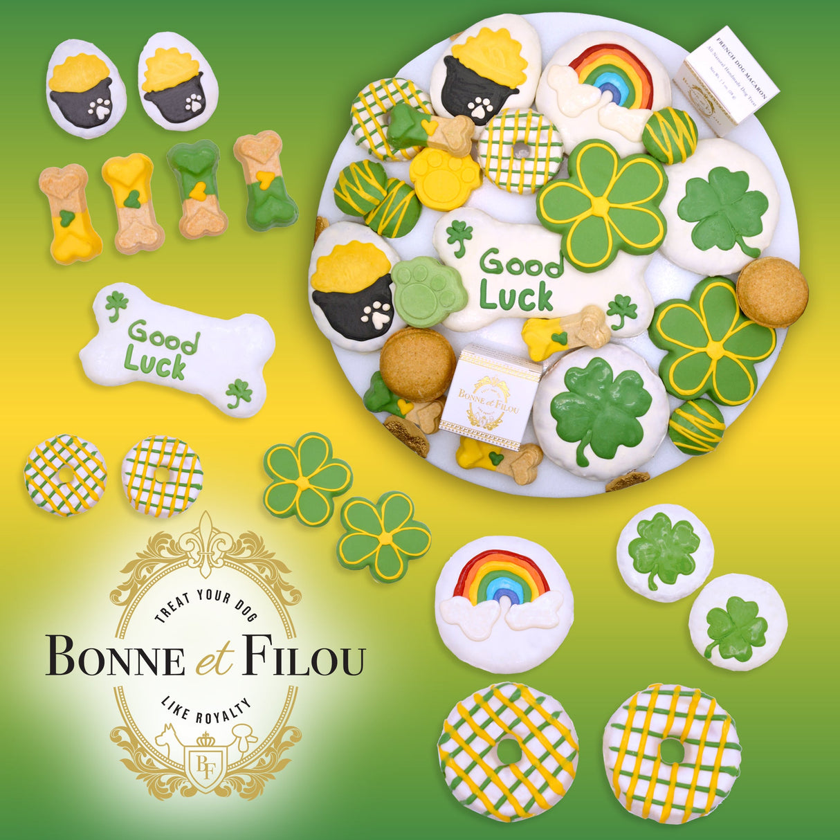 Good Luck Themed Dog Treats Gift Box from Bonne et Filou