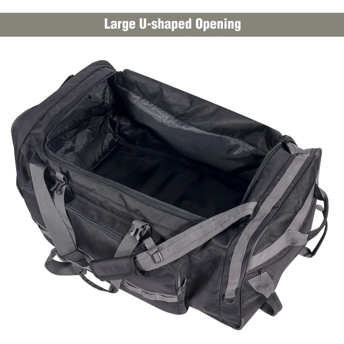 Tactical 140L Duffle Bag with Wheels and Backpack Straps