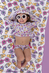 SWEET SUMMER DREAM RASH GUARD RUFFLE TWO-PIECE SWIM SUIT from DREAM BIG LITTLE CO