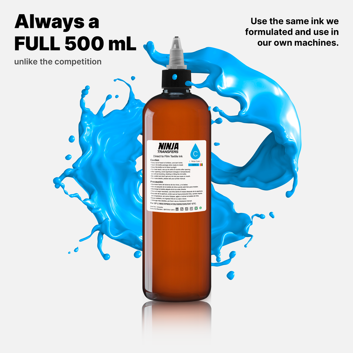 Premium DTF Cyan Ink from Ninja Transfers