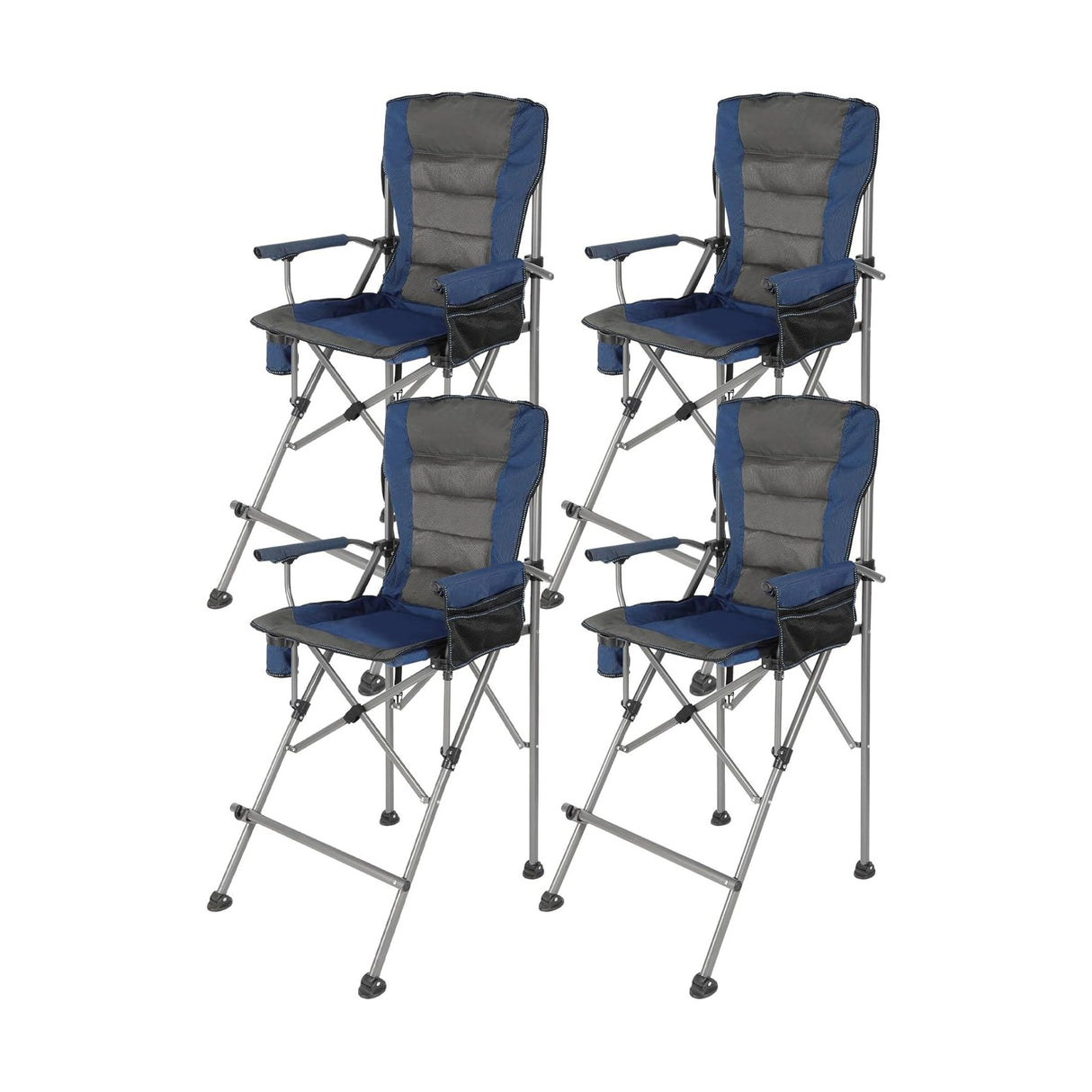 Extra Tall Bar Height Foldable Director Chairs for Adults with High Back and Hard Arms, Support 330lbs From Redcamp