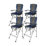 Extra Tall Bar Height Foldable Director Chairs for Adults with High Back and Hard Arms, Support 330lbs From Redcamp