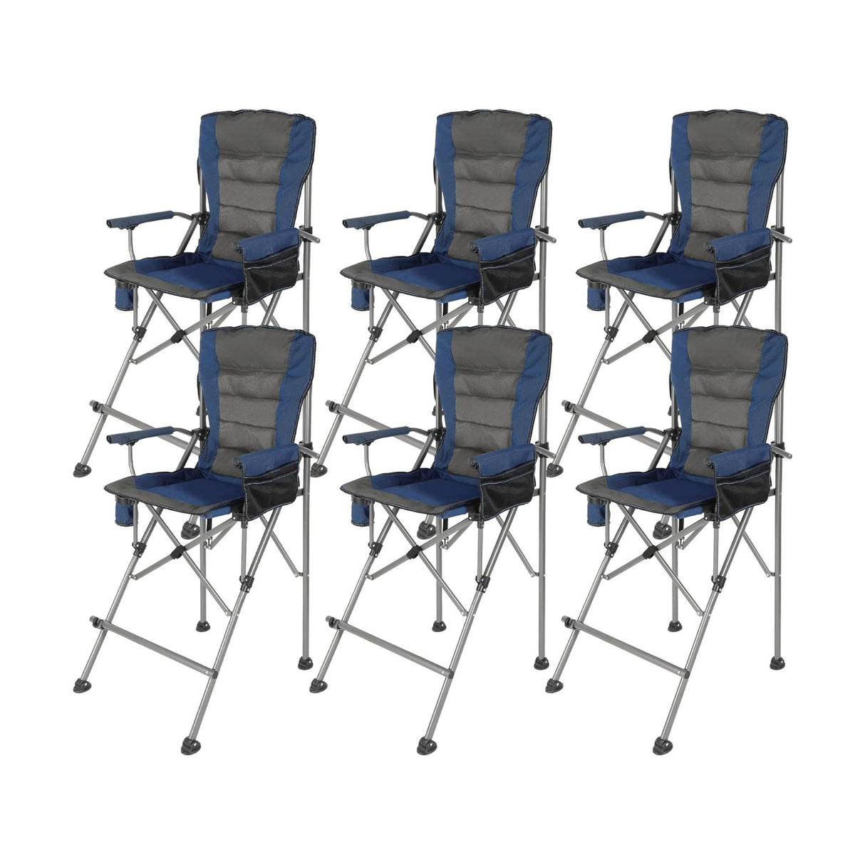 Extra Tall Bar Height Foldable Director Chairs for Adults with High Back and Hard Arms, Support 330lbs From Redcamp