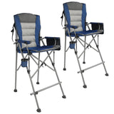 Extra Tall Bar Height Foldable Director Chairs for Adults with High Back and Hard Arms, Support 330lbs From Redcamp