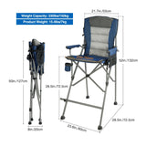 Extra Tall Bar Height Foldable Director Chairs for Adults with High Back and Hard Arms, Support 330lbs From Redcamp