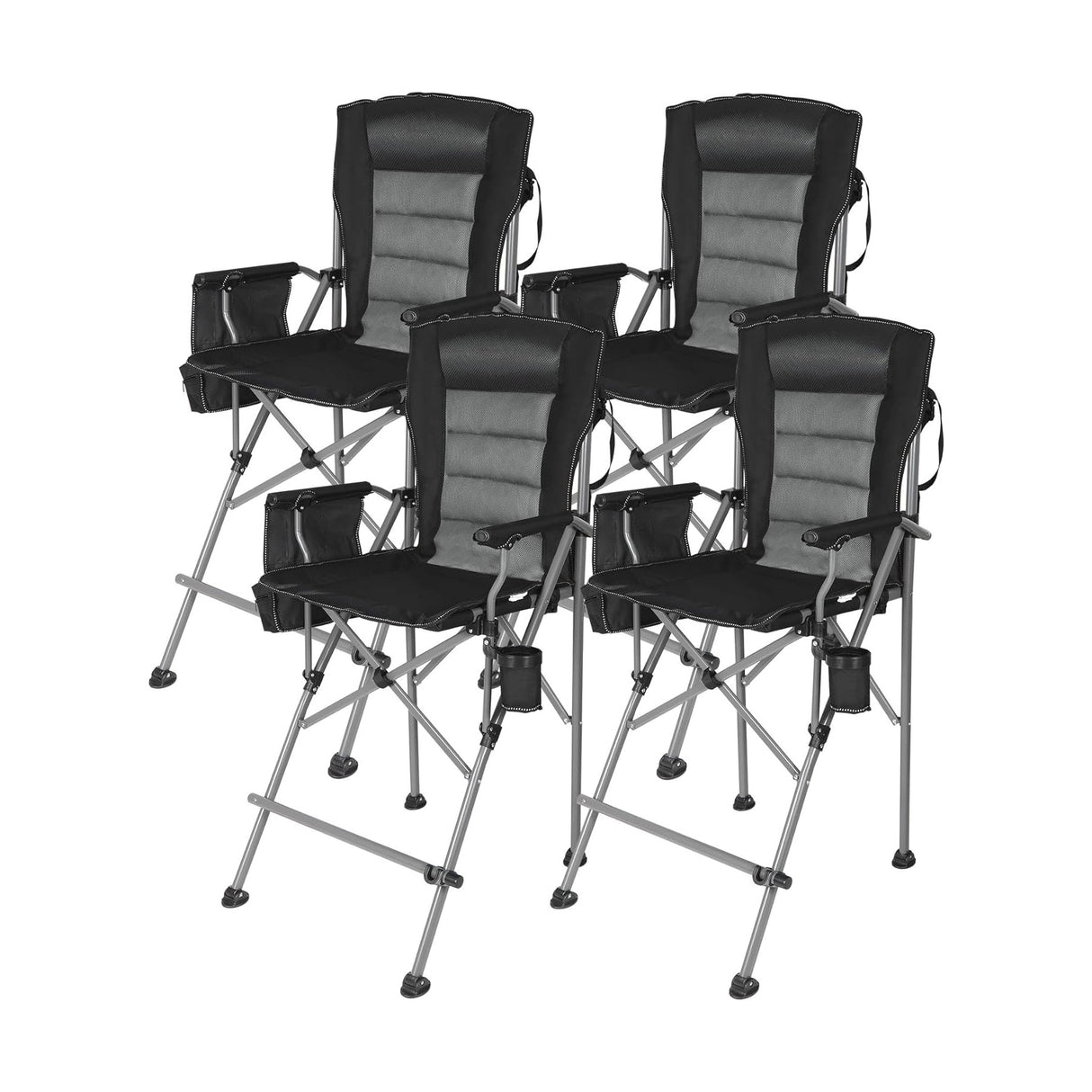 Extra Tall Bar Height Foldable Director Chairs for Adults with High Back and Hard Arms, Support 330lbs From Redcamp