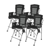 Extra Tall Bar Height Foldable Director Chairs for Adults with High Back and Hard Arms, Support 330lbs From Redcamp