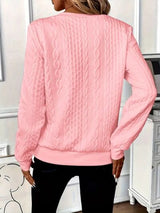Texture Half Zip Long Sleeve Sweatshirt from Enfance-Heureuse