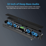 Norcent KB2020 Black Mamba Series 32" 80W Bluetooth Sound Bar with Remote Option from Jupiter Gear Home