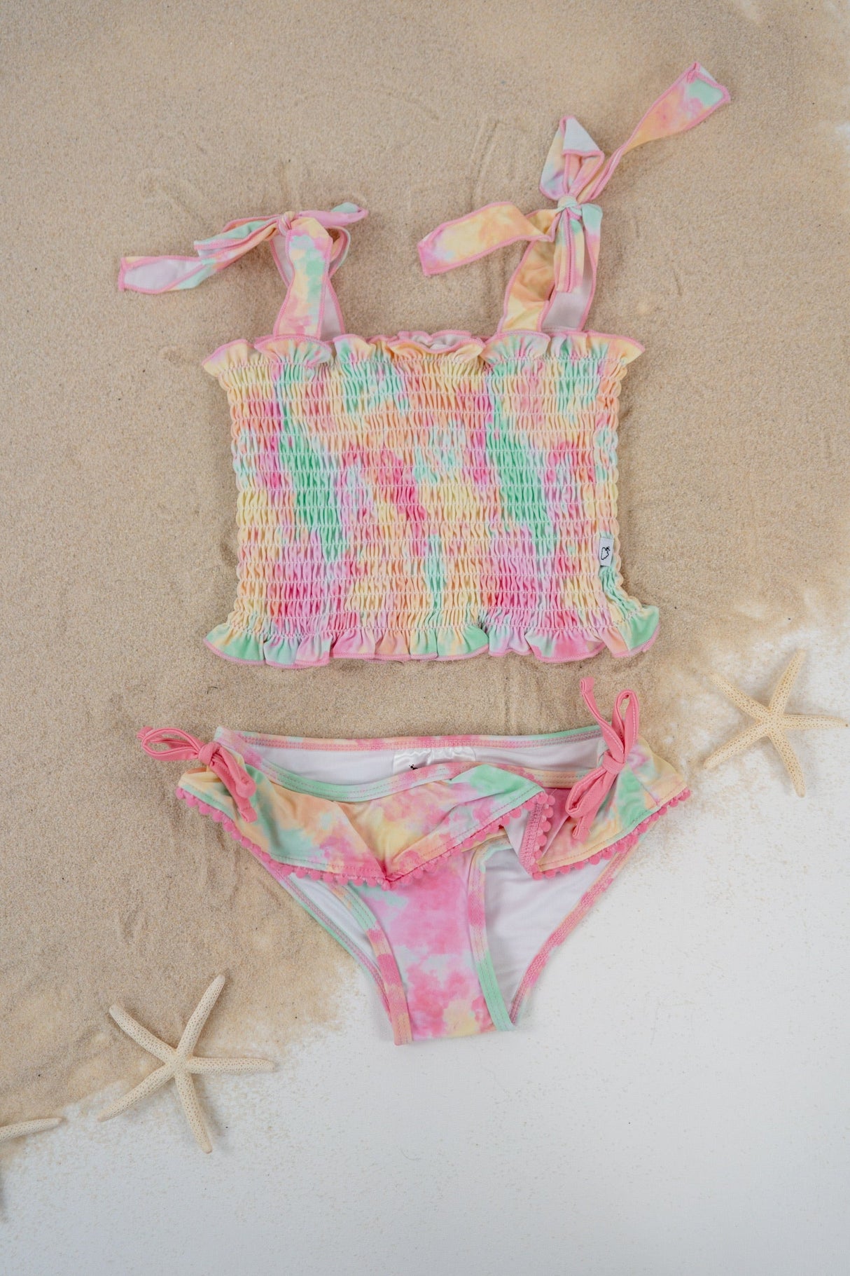 RAINBOW CLOUDS DREAM SMOCKED TANKINI TWO PIECE SWIM SUIT from DREAM BIG LITTLE CO