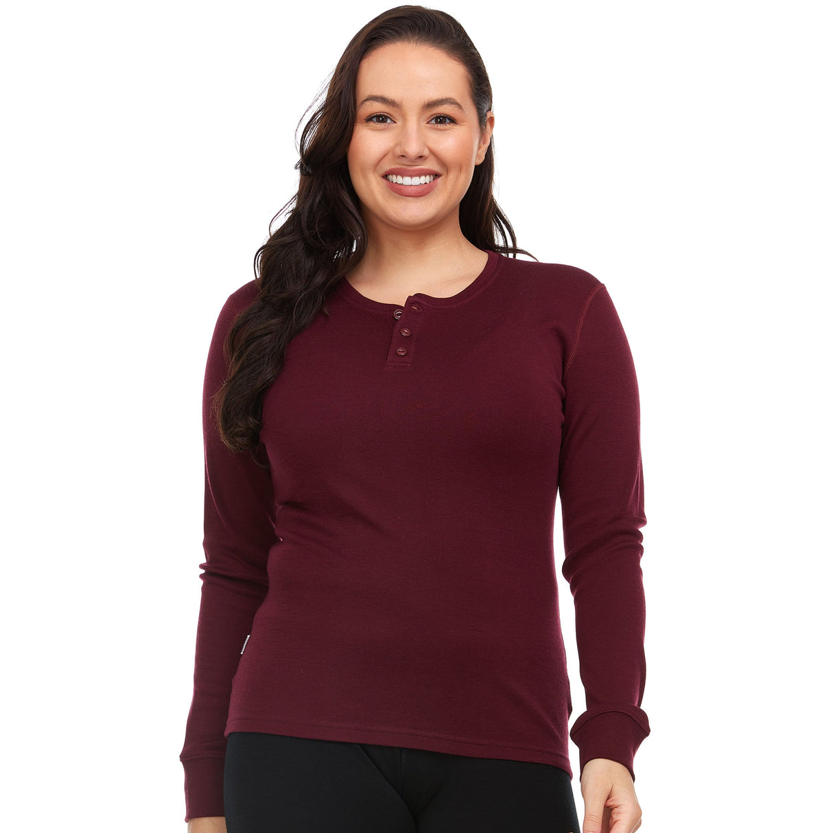 Midweight - Women's Long Sleeve Henley 100% Merino Wool from Minus33 Merino Wool Clothing