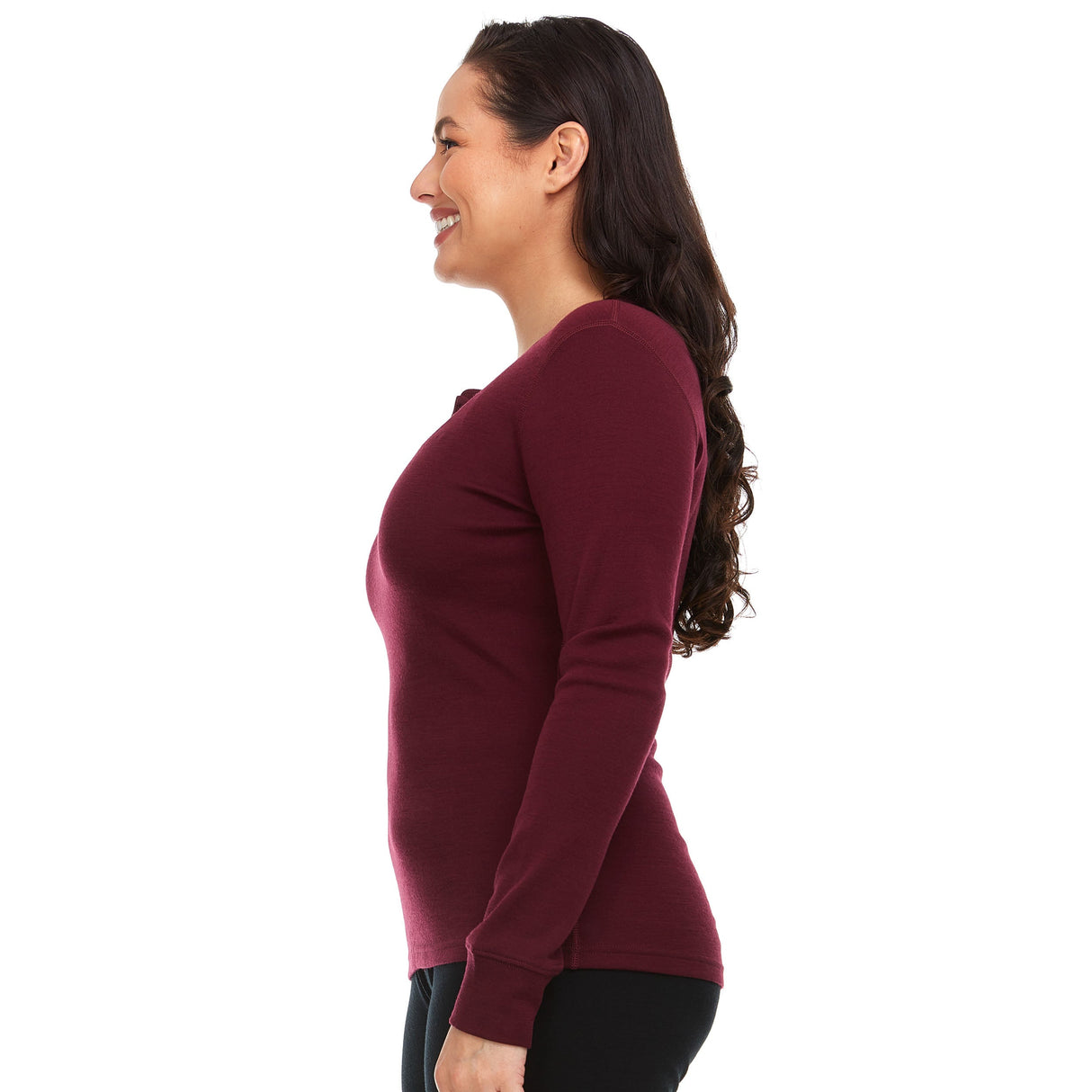 Midweight - Women's Long Sleeve Henley 100% Merino Wool from Minus33 Merino Wool Clothing