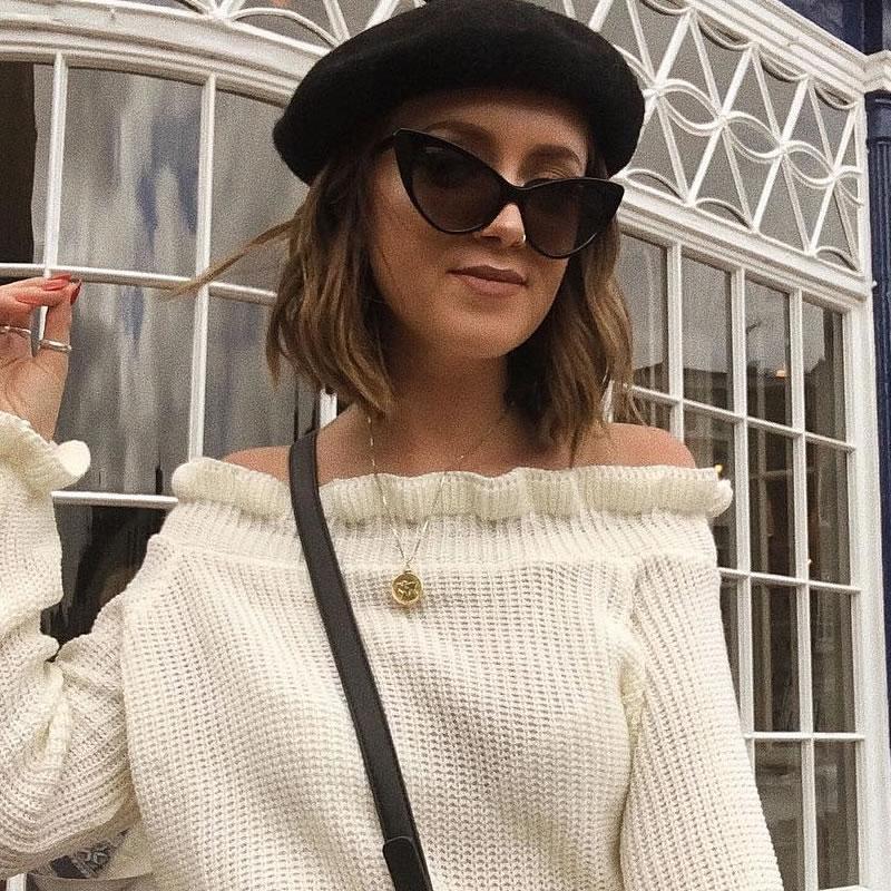 Womens Fashion Hot Tip Pointed Vintage Cat Eye Sunglasses 8371 from zeroUV
