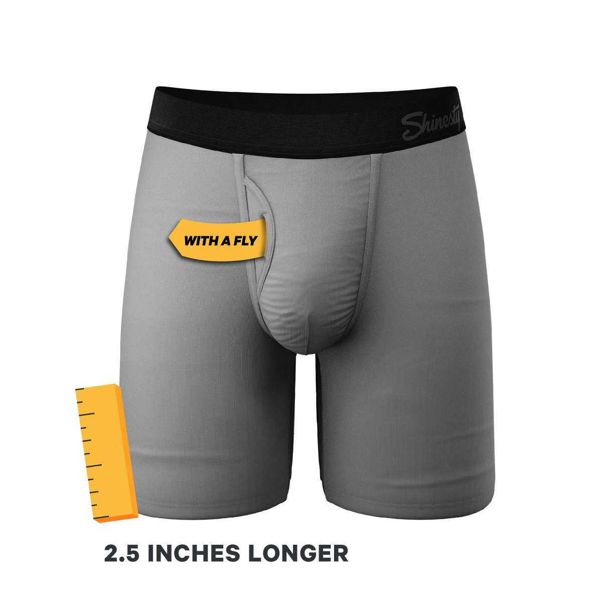 The 50 Shades | Grey Long Leg Ball Hammock® Pouch Underwear With Fly From Shinesty