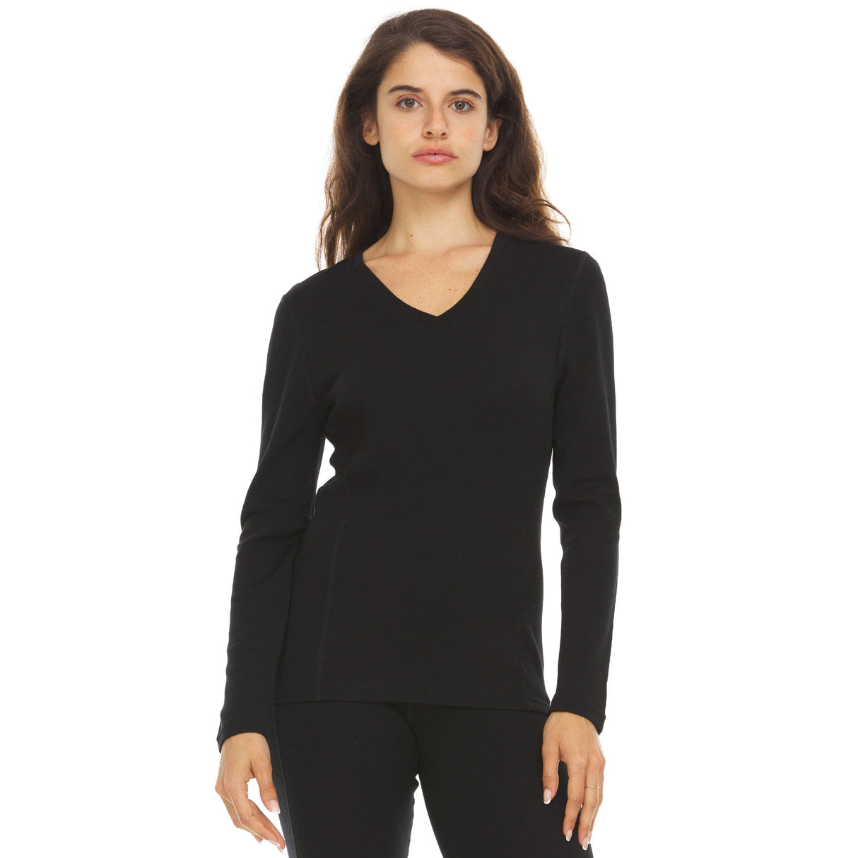 Midweight - Women's Long Sleeve V-Neck 100% Merino Wool from Minus33 Merino Wool Clothing