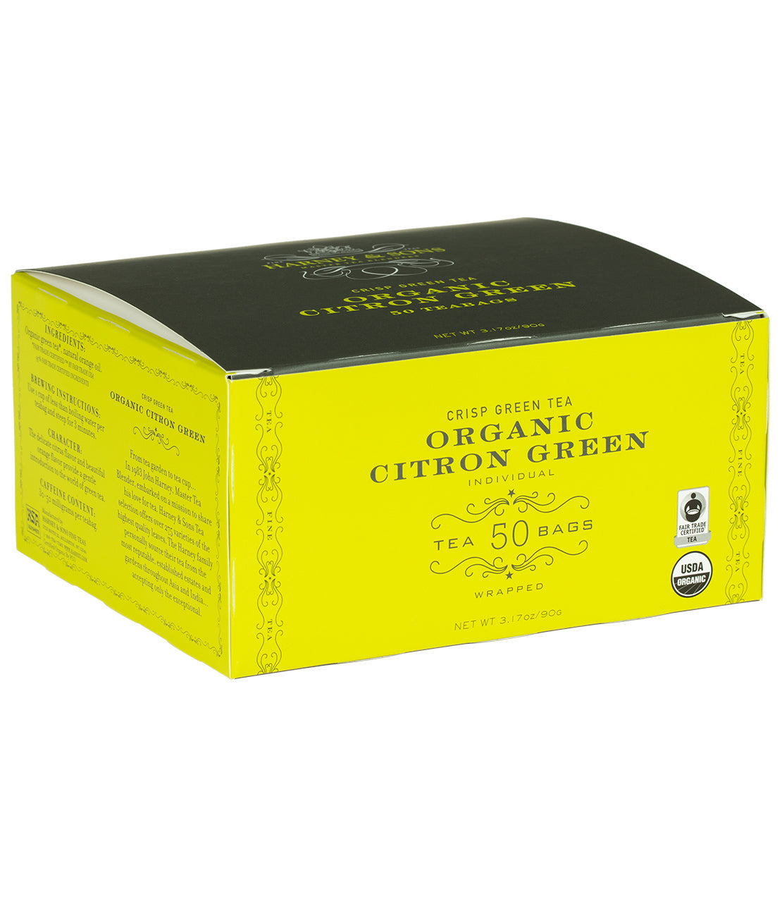 Organic Citron Green, Box of 50 Wrapped Teabags from Harney & Sons Fine Teas