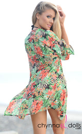 Lanikai: Tropical Floral Print Cover Up Top From Chynna Dolls