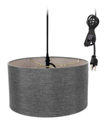 Light Plug In Swag Pendant Ceiling Light Granite Grey Shade From LampsUSA