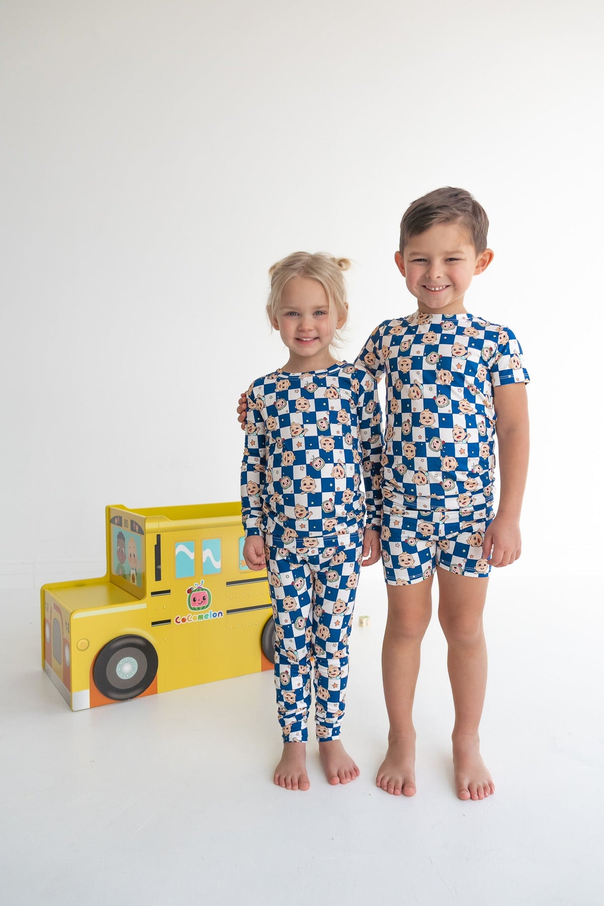 Dream Big Little Co x CoComelon JJ STARRY NIGHT CHECKERS DREAM SHORT SET from DREAM BIG LITTLE CO