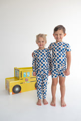 Dream Big Little Co x CoComelon JJ STARRY NIGHT CHECKERS DREAM SHORT SET from DREAM BIG LITTLE CO