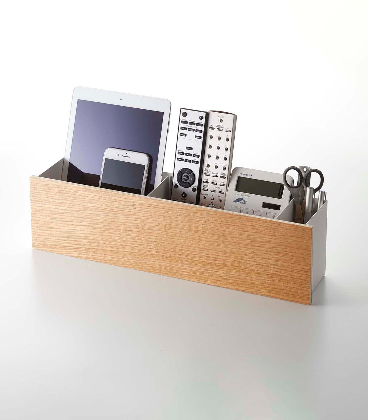 Desk Organizer - Two Sizes - Steel + Wood from Yamazaki Home