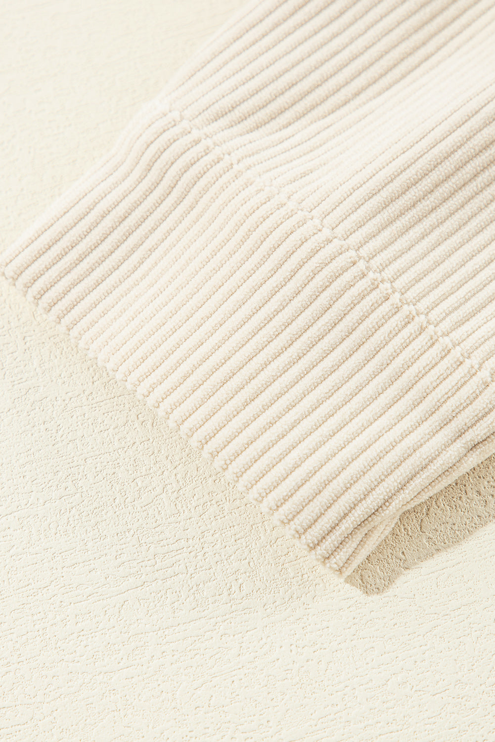 Beige Oversized Corduroy Contrast Hooded Shacket from MsDressly