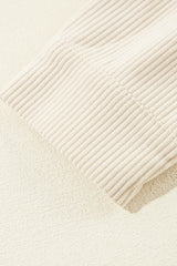 Beige Oversized Corduroy Contrast Hooded Shacket from MsDressly