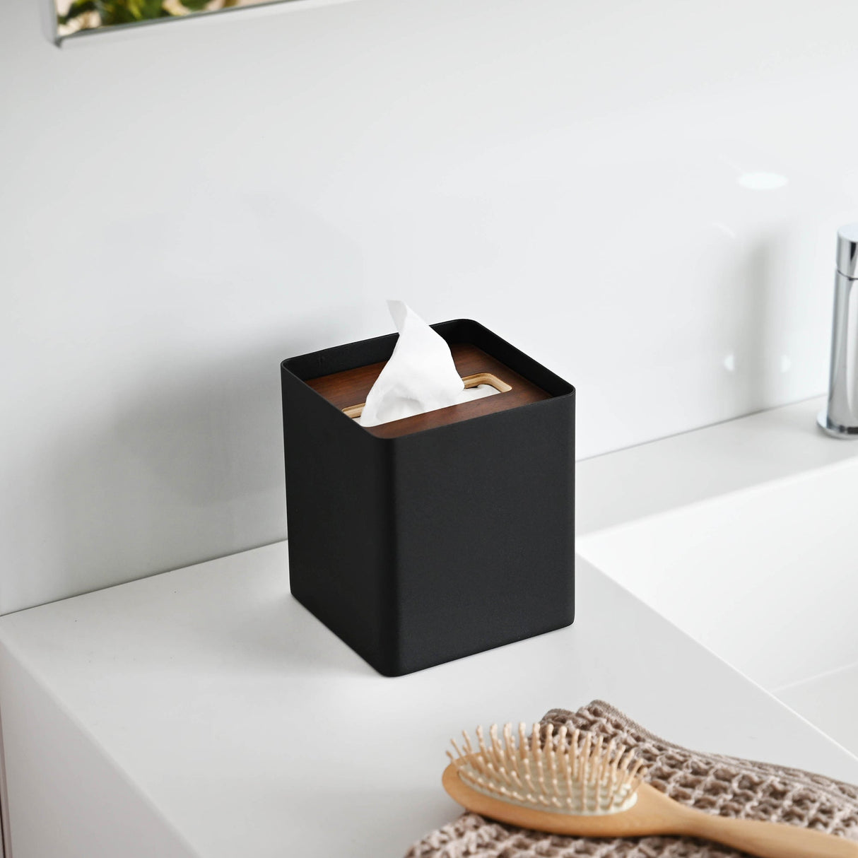 Tissue Box Cover - Square - Steel from Yamazaki Home