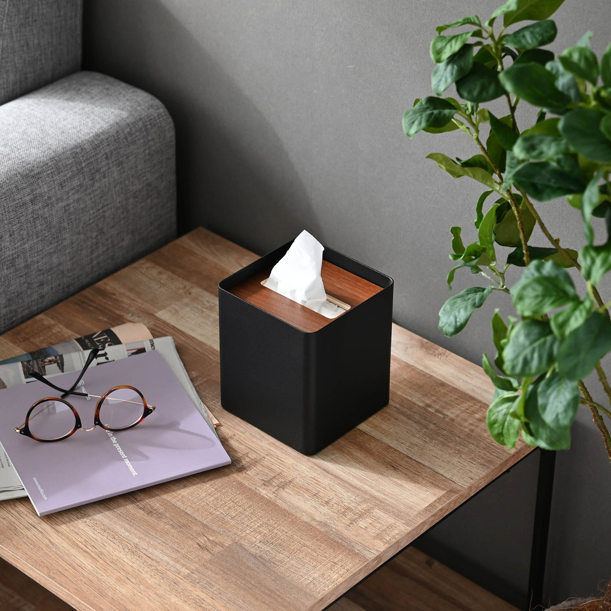 Tissue Box Cover - Square - Steel from Yamazaki Home