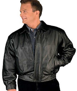 REED Men's American Style Bomber Genuine Leather Jacket - Imported from Reed Leather