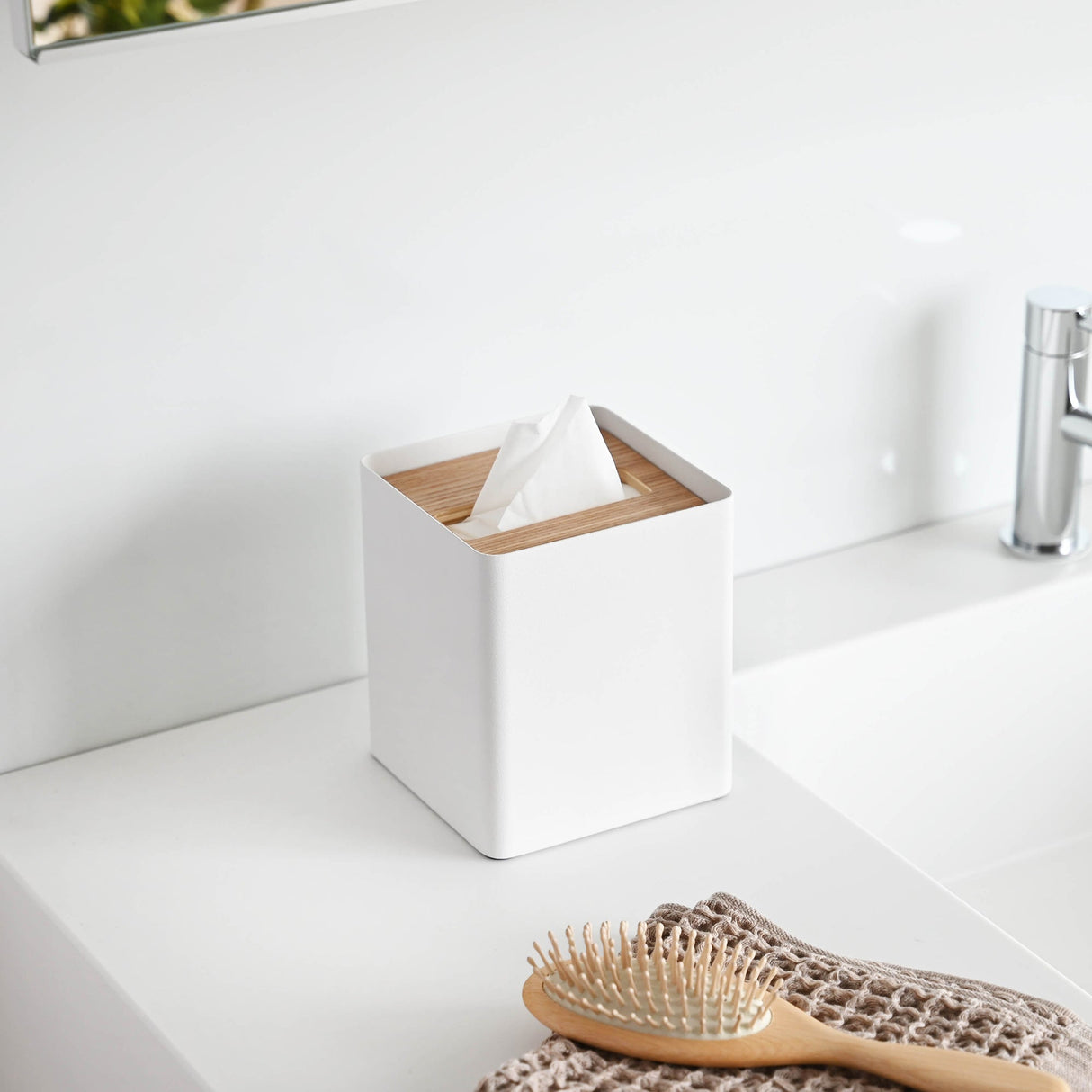 Tissue Box Cover - Square - Steel from Yamazaki Home