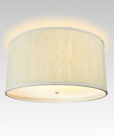 Moderne 14"W Flush Mount Conversion Kit  Textured Oatmeal Hardback Drum Lampshade From LampsUSA