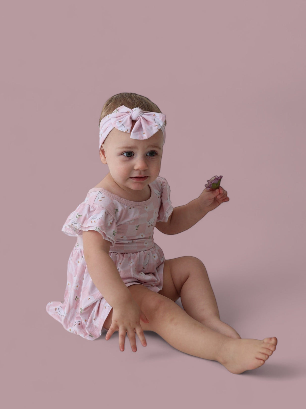 EXCLUSIVE DUCKS AND DAISIES DREAM CAP SLEEVE BODYSUIT DRESS from DREAM BIG LITTLE CO
