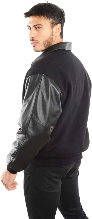REED Men's Premium Varsity Leather/Wool Jacket Made in USA from Reed Leather