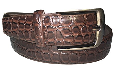 Crocodile Print Men's PU Leather Designer Dress Belt from Reed Leather