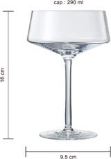 Luxury Martini Glass Set of 2 | 10oz | Crystal Luxury Martini with Silver Spoon, Premium Hand-Blown | Classic Cocktail & Champagne Clear Coupes For Manhattan, Cosmopolitan, Sidecar, Speakeasy Goblets from The Wine Savant