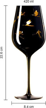Crystal Stemmed Skiing, Apres Ski Skiier Wine Glasses Goblets - 1 Glass - 14oz from The Wine Savant