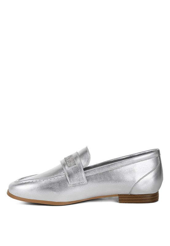 Eden Ode Rhinestone Strap Metallic Loafers from My Pampered Life Seattle