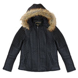REED Women's Designer Coat with Zip Out Hooded Faux Fur Leather Jacket - Imported From Reed Leather