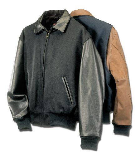 Big and Tall Men's Executive Leather Varsity Jacket Union Made in USA From Reed Leather