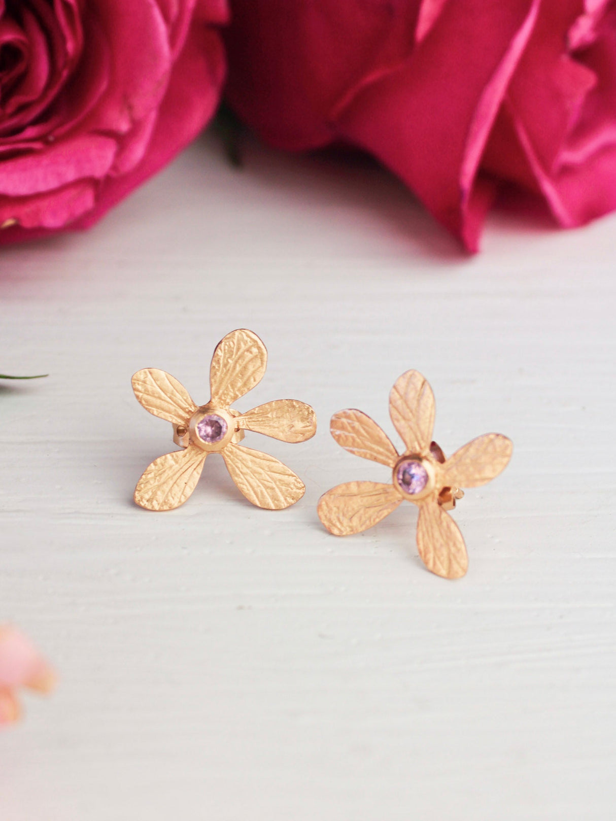 Five Petal Wild Flower Earrings from Ash & Rose