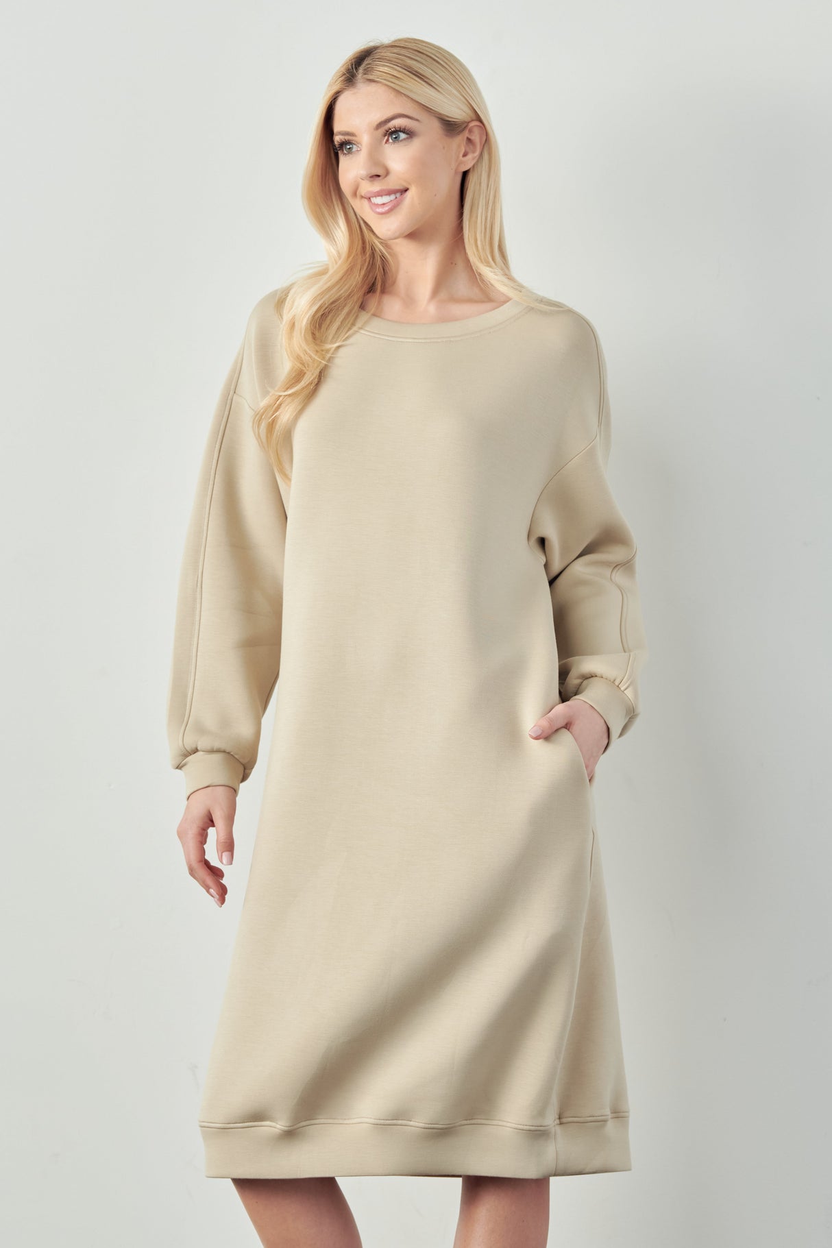 Finna French Scuba Knit Dress from Joh Apparel