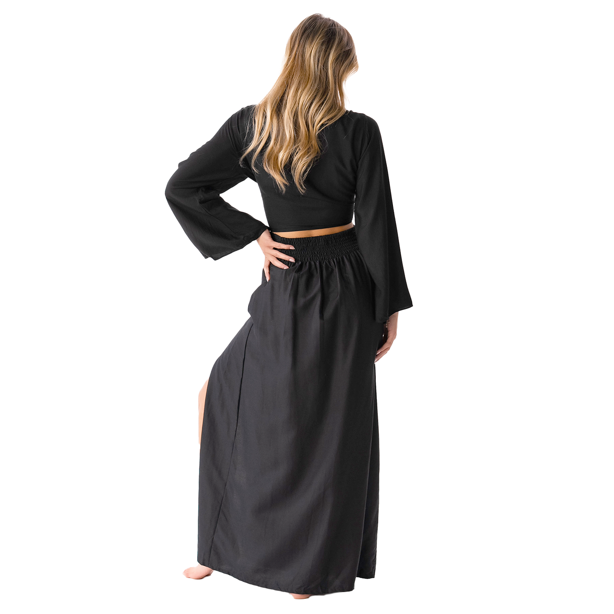 Black Daydreamer + Rayon Maxi Skirt Set From LotusAndLuna